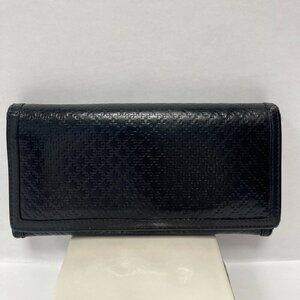 Gucci Black Calf Leather Diamante Long Bifold Wallet - Preowned